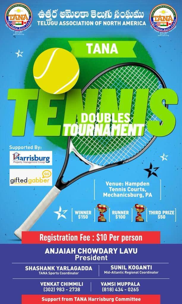 TANA Tennis (Doubles) Tournament 2022 - Mid Atlantic Region