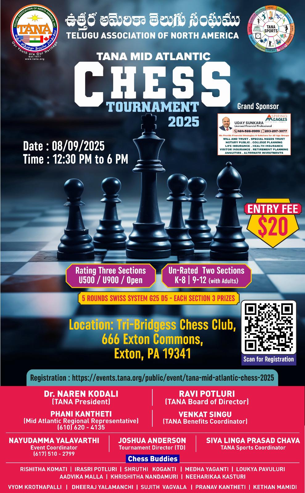 TANA MID-ATLANTIC 2025 Chess Tournament