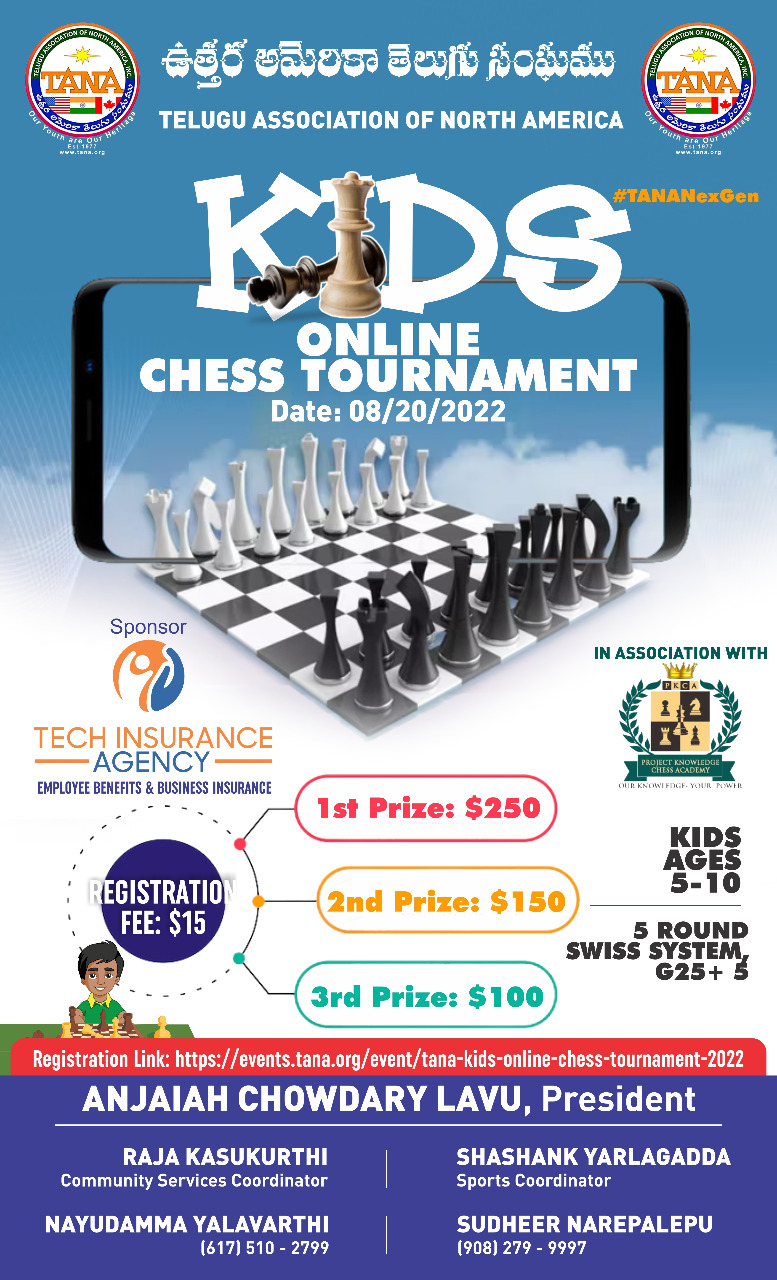 TANA Kids Online Chess Tournament - 2022